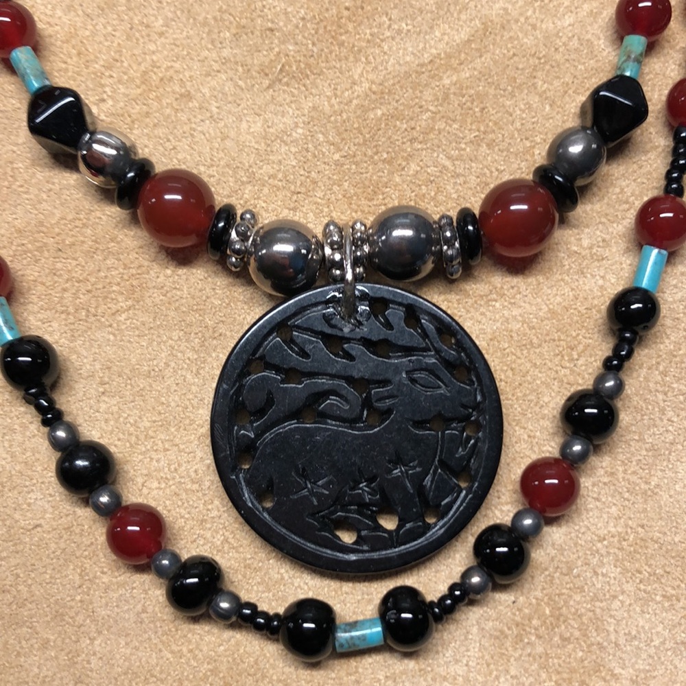 Double Stranded Handcrafted Natural Gemstone Neck… - image 4